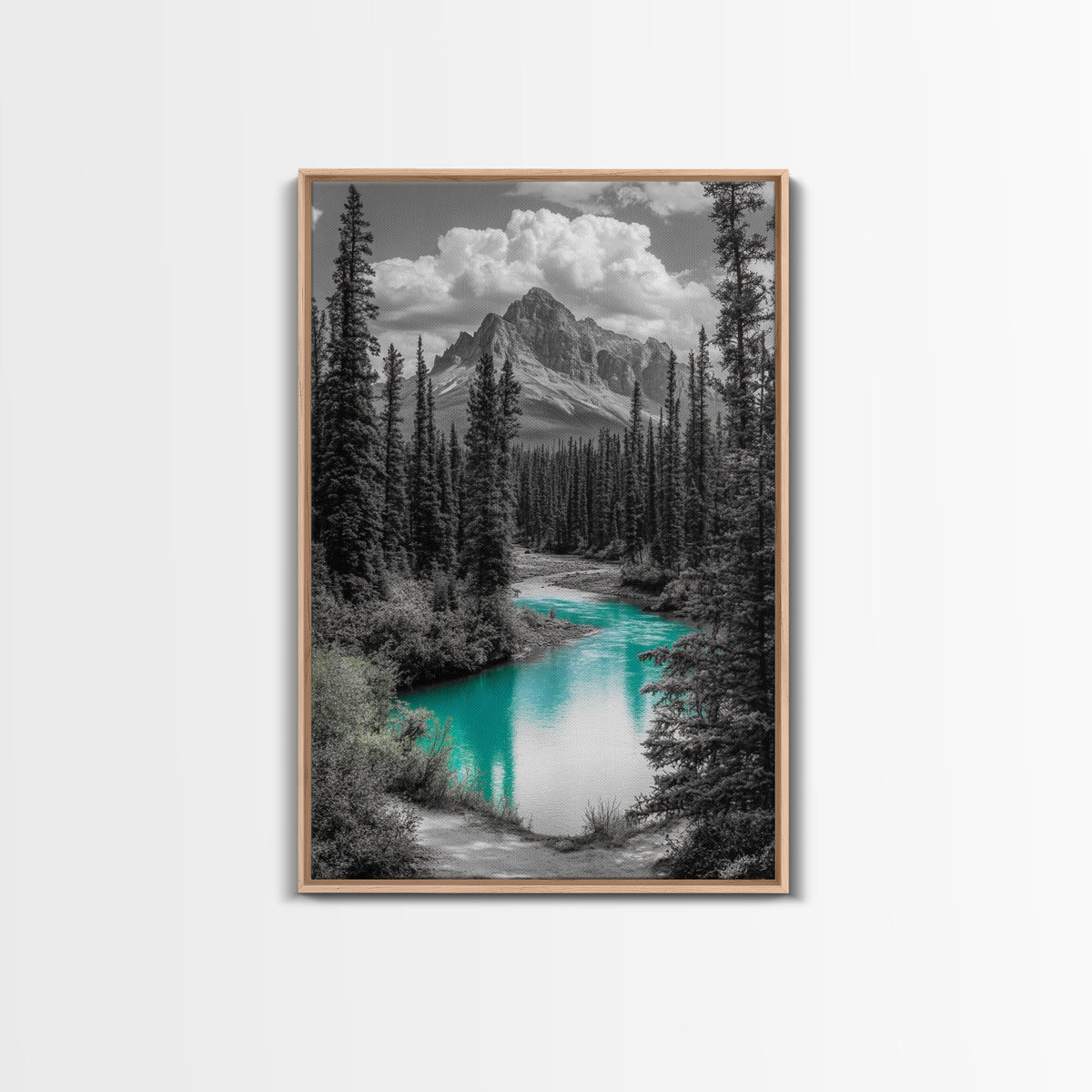 Mountain River Turquoise Stream Canvas Print
