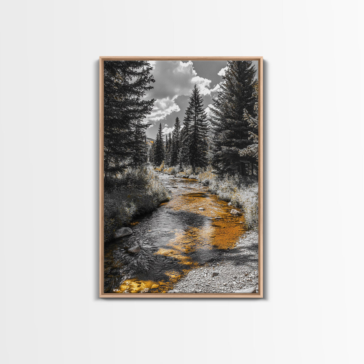 Forest Stream Autumn Glow Canvas Print