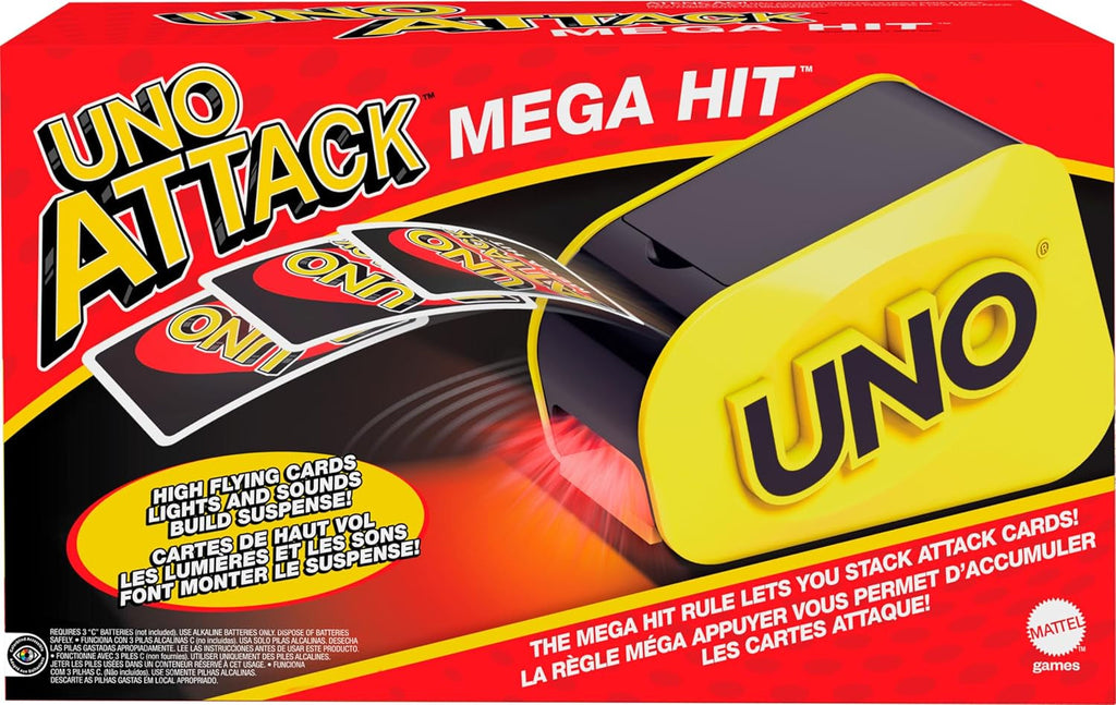 UNO Attack Mega Hit Card Game with Random-Action Launcher