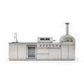 Blazon 125-Inch 4-Burner 108K BTU Outdoor Kitchen Island With Pizza Oven, Rotisserie & Refrigerator (SAK55768)