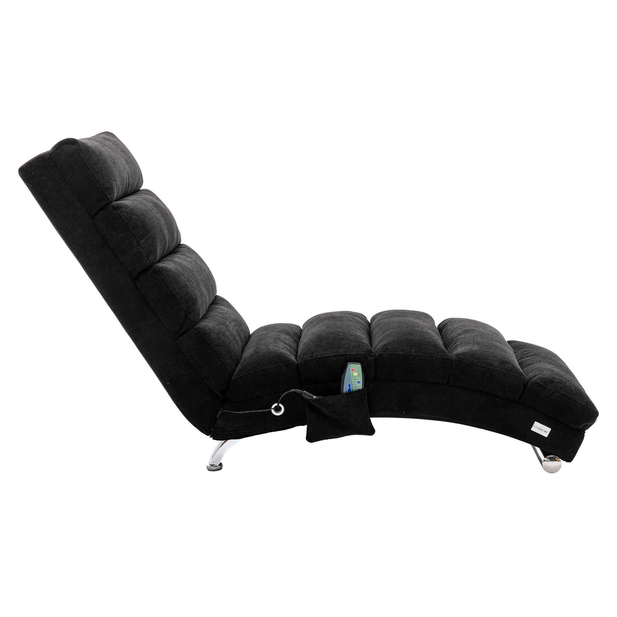 Luxury Upholstered Chaise Lounge, Vibration Relaxation, Fixed Back Recliner
