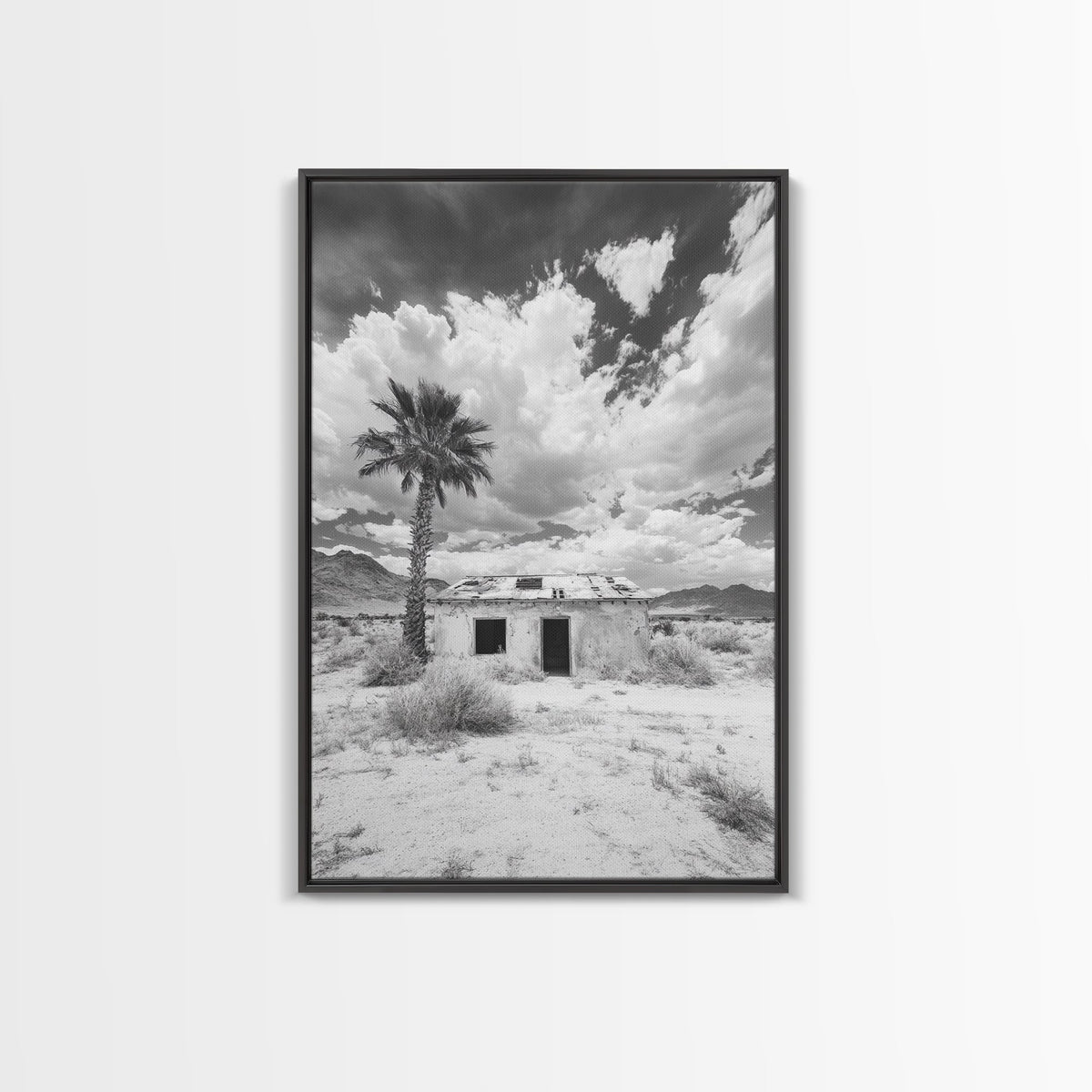 Palm Tree Desert Shack Western Minimalism Canvas Print