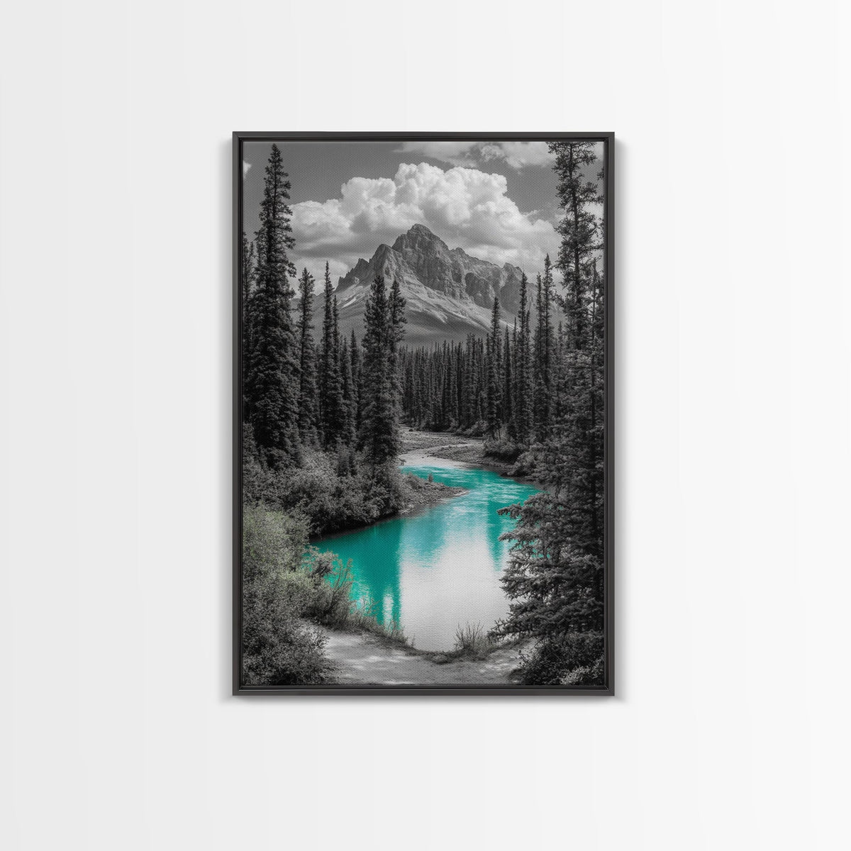 Mountain River Turquoise Stream Canvas Print