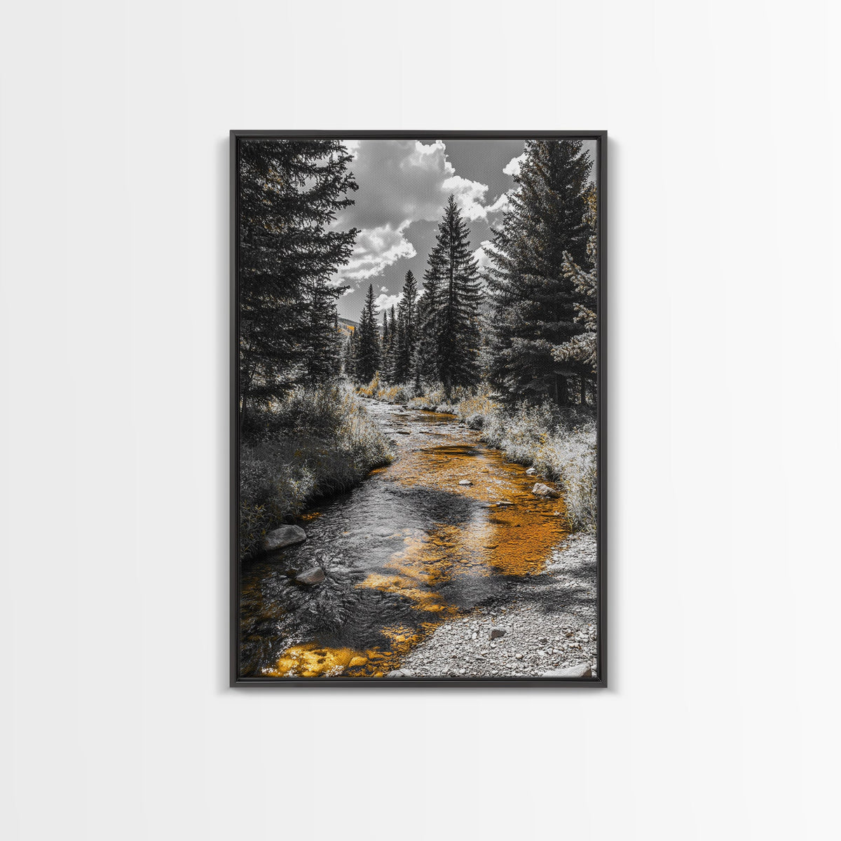 Forest Stream Autumn Glow Canvas Print