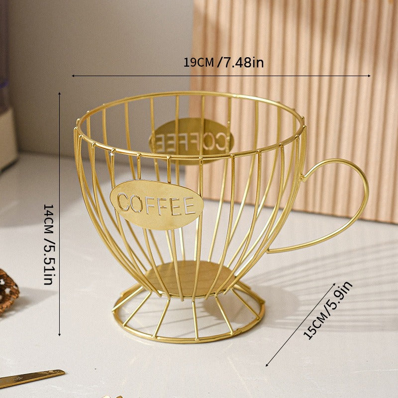 Large Capacity Metal Coffee Capsule Holder | Organizer & Dispenser for Nespresso, Keurig Capsules