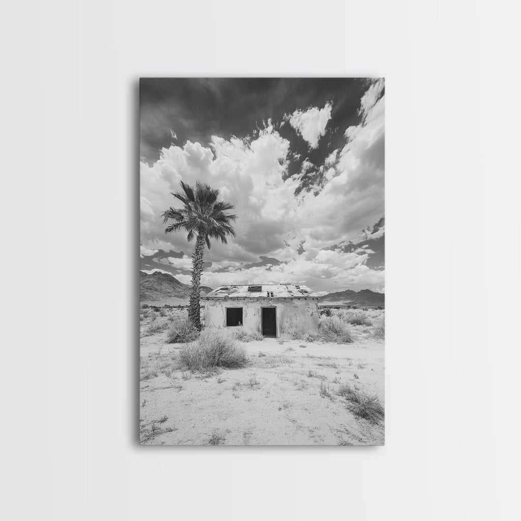 Palm Tree Desert Shack Western Minimalism Canvas Print