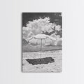 Beach Umbrella Sunny Coastal Cloudscape Canvas Print