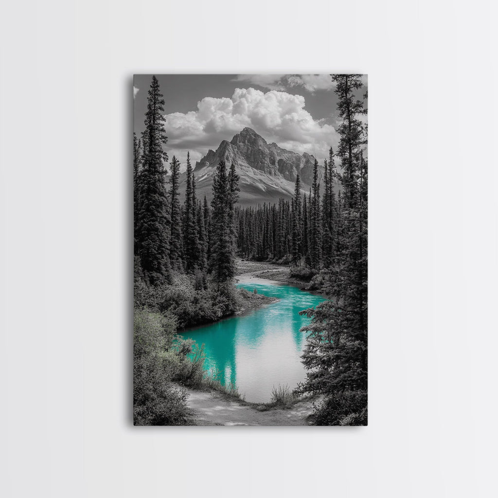 Mountain River Turquoise Stream Canvas Print