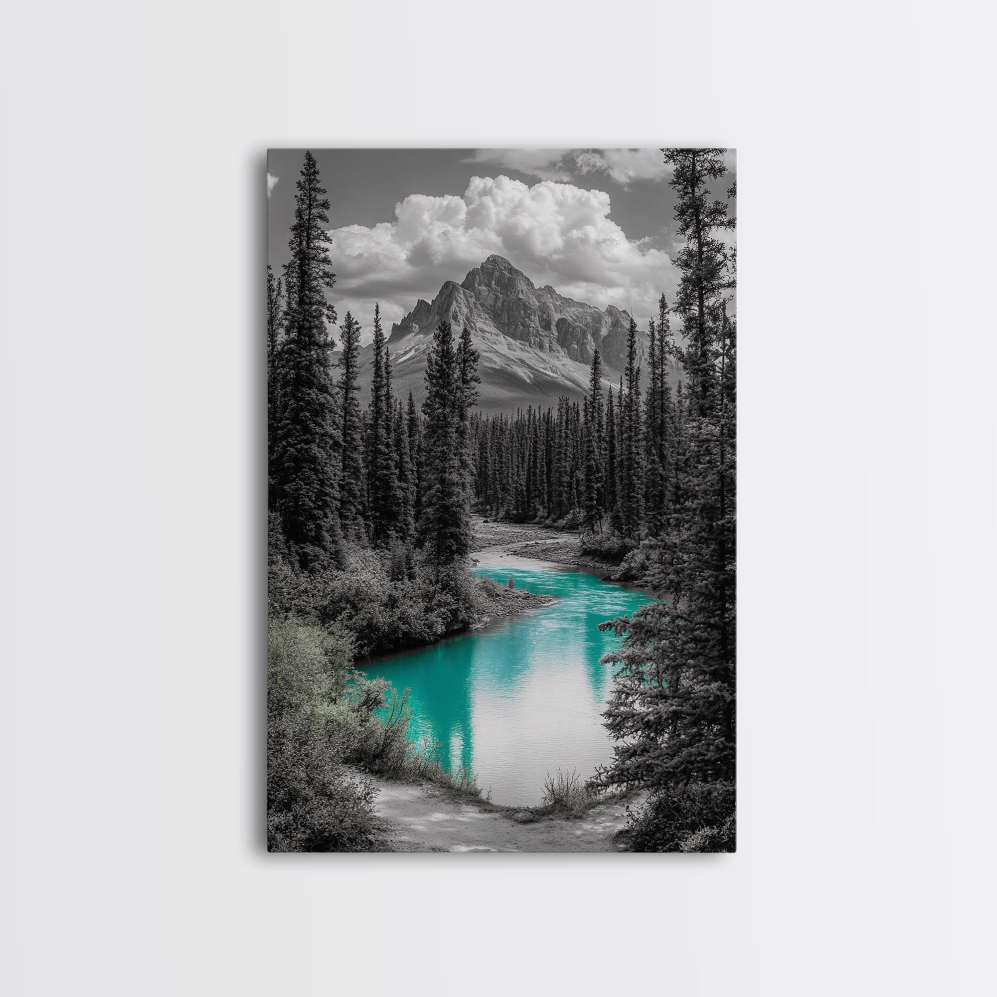 Mountain River Turquoise Stream Canvas Print