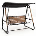3-Person Porch Swing with Adjustable Canopy