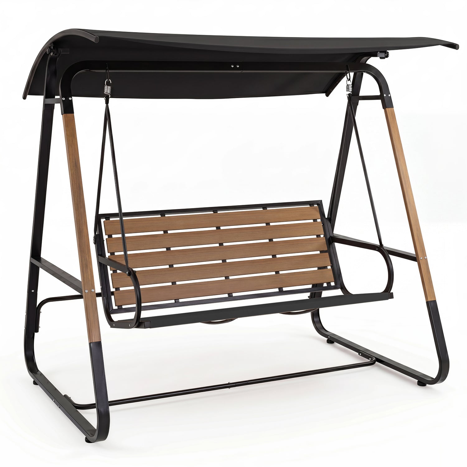 3-Person Porch Swing with Adjustable Canopy