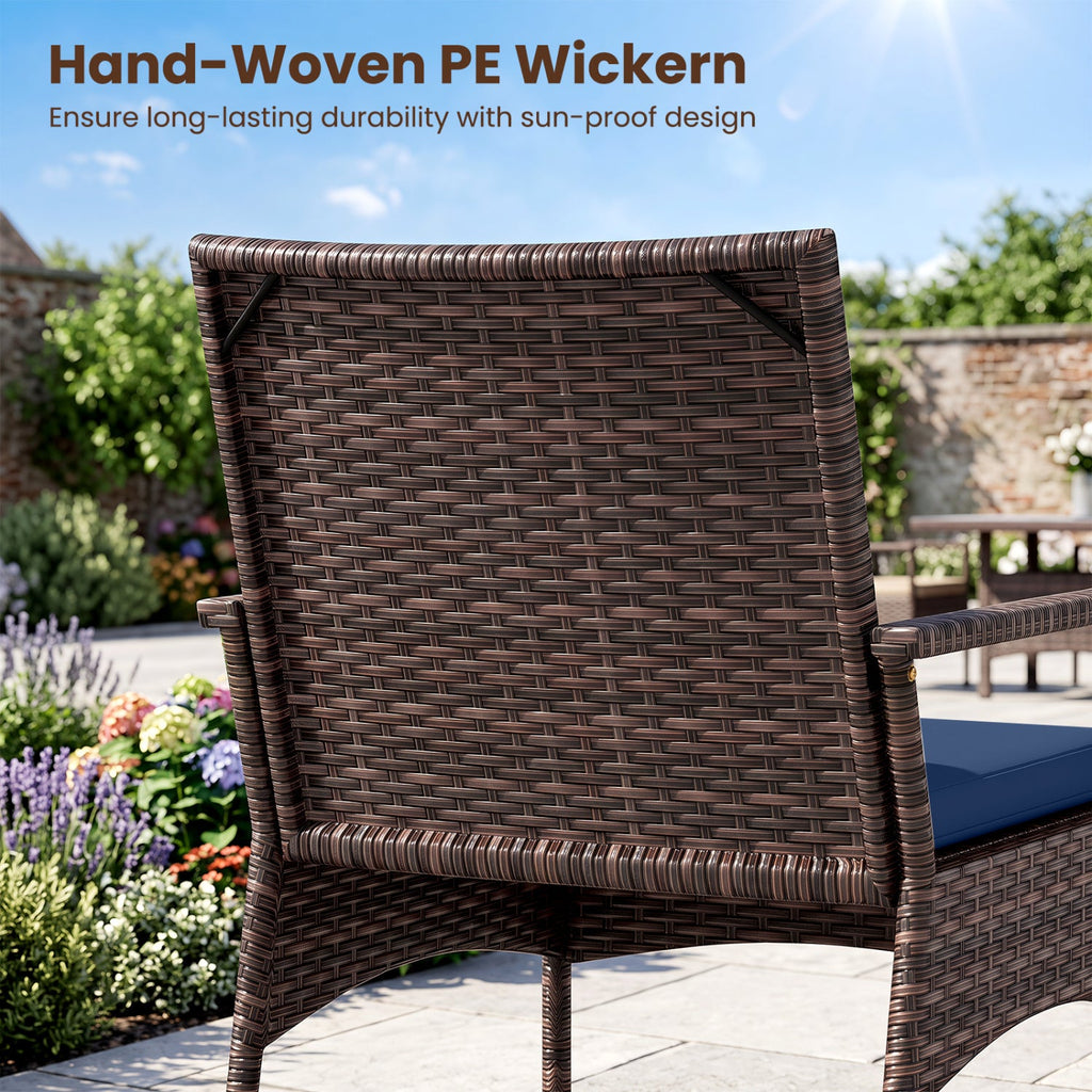 3-Piece Rocking Bistro Set with Cushions & Side Table