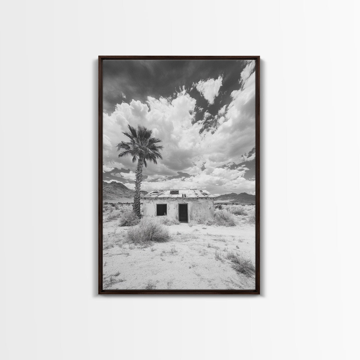 Palm Tree Desert Shack Western Minimalism Canvas Print