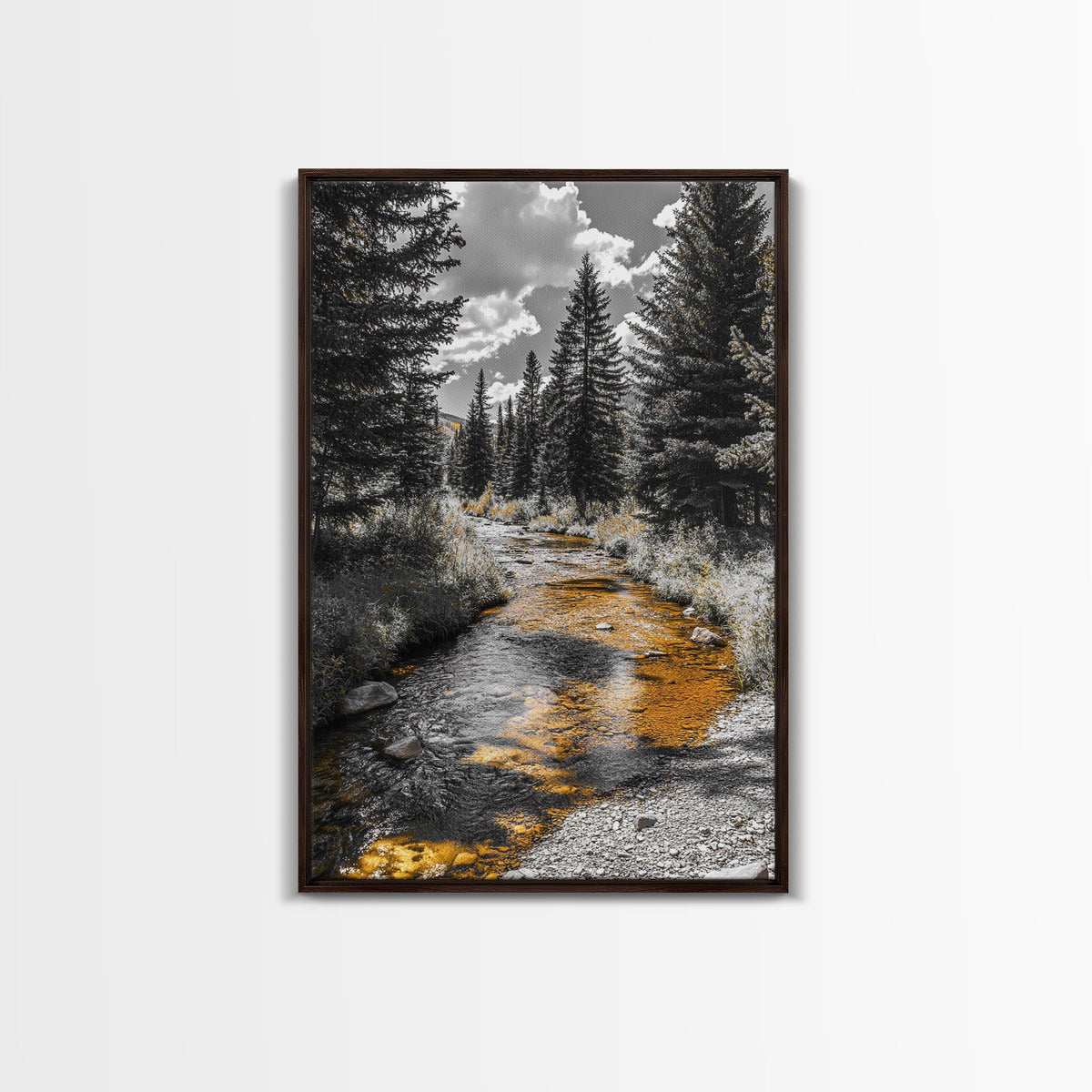 Forest Stream Autumn Glow Canvas Print
