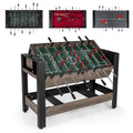 49" 3-in-1 Combo Game Table – Pool, Foosball & Table Tennis (Brown)