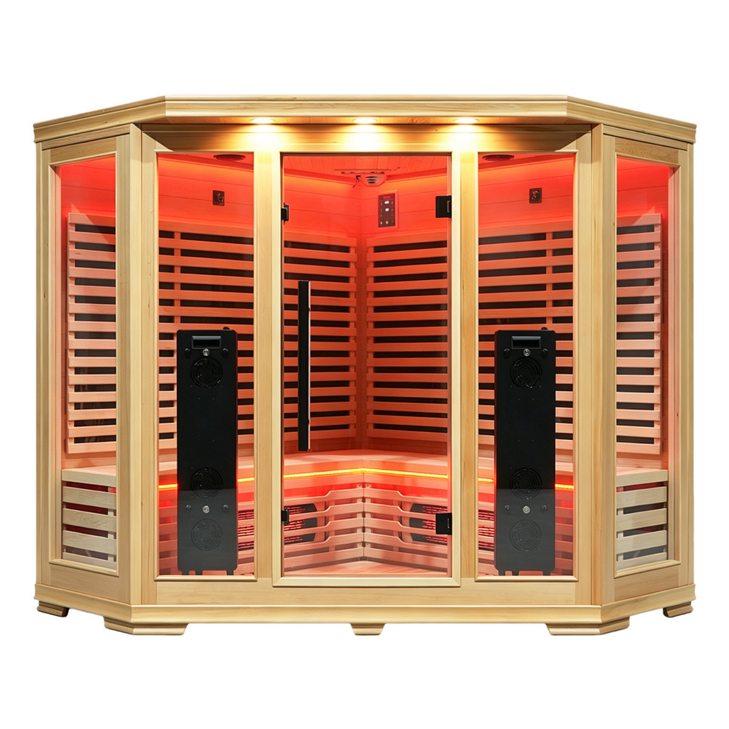 Blisspod Vienna RED Full-Spectrum Corner Sauna for 4–5 People