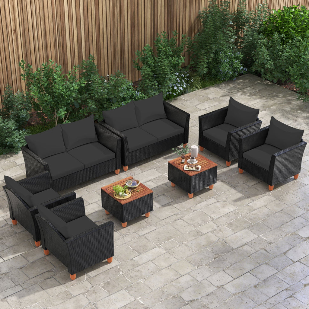 4-Piece Patio Conversation Set with Storage Coffee Table