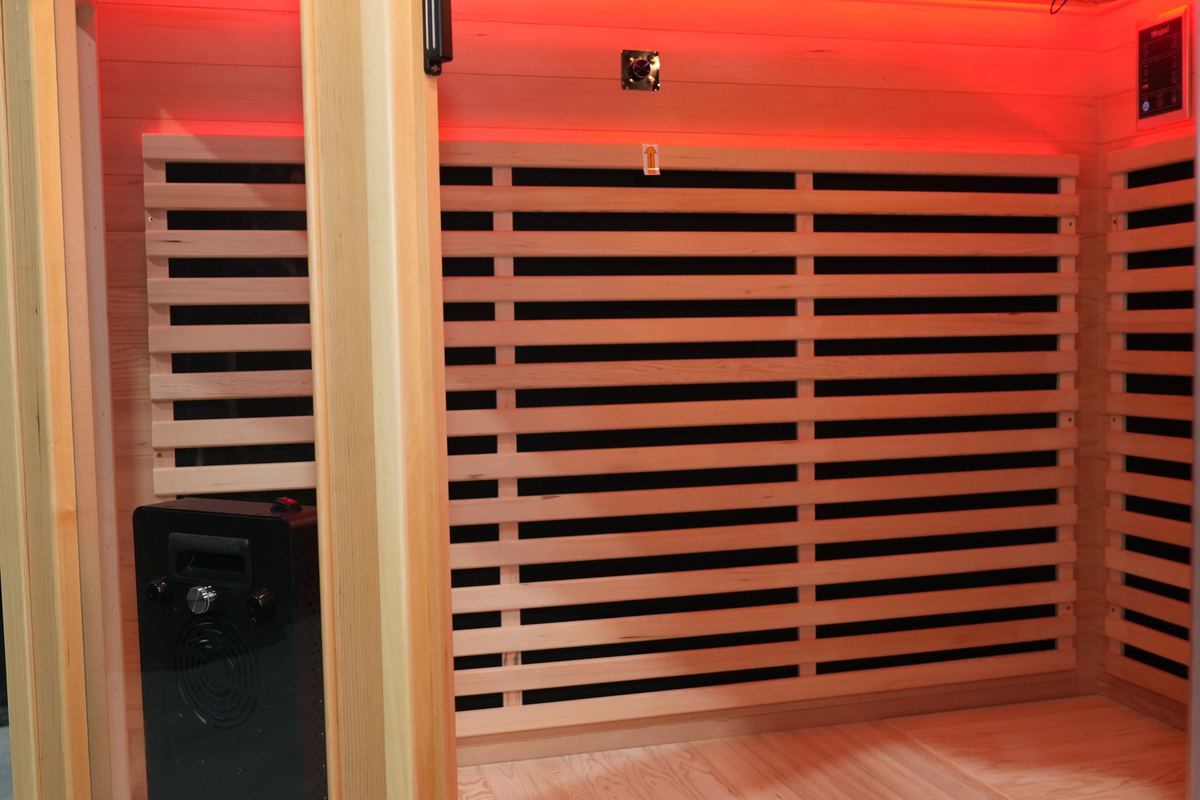 Blisspod Vienna RED Full-Spectrum Corner Sauna for 4–5 People
