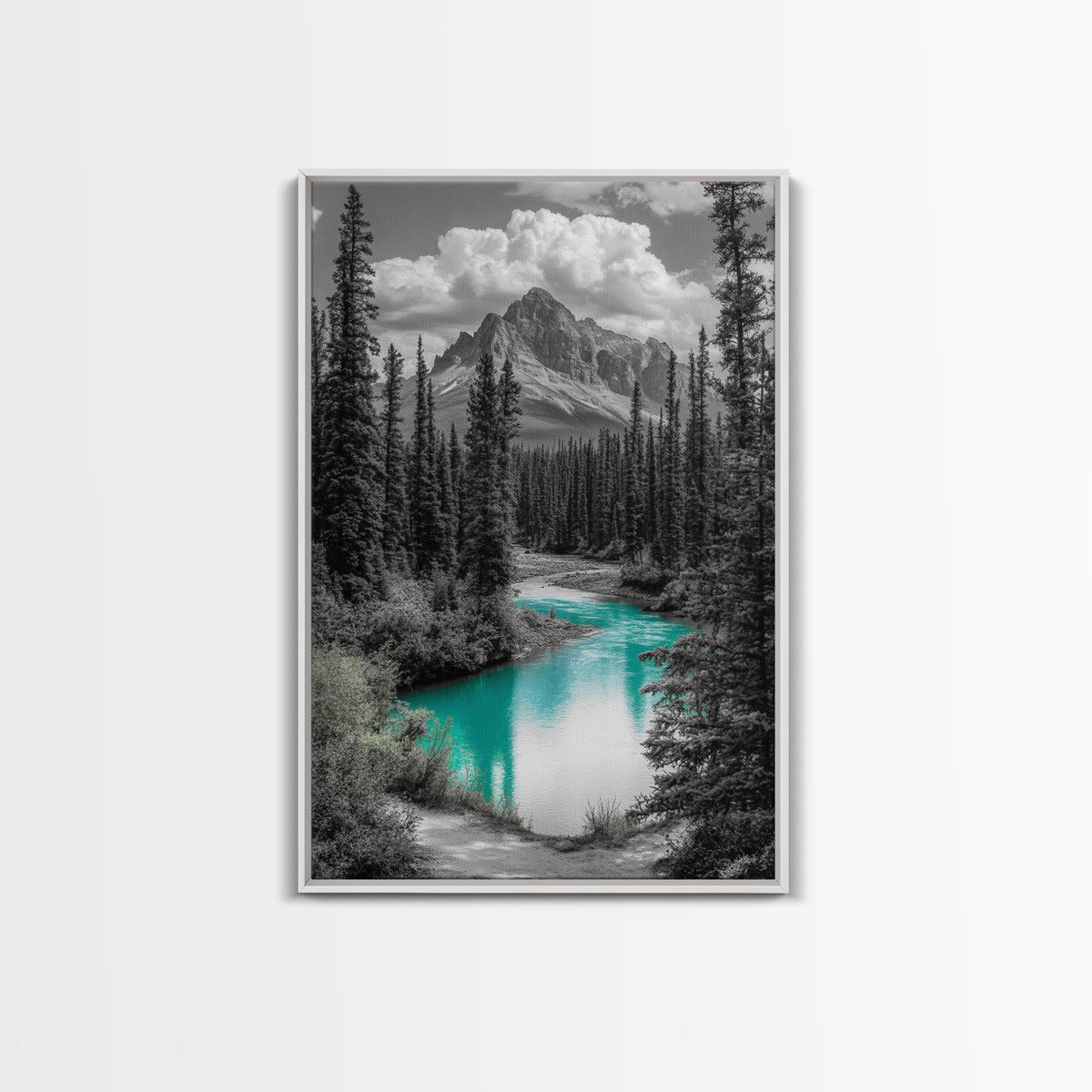 Mountain River Turquoise Stream Canvas Print