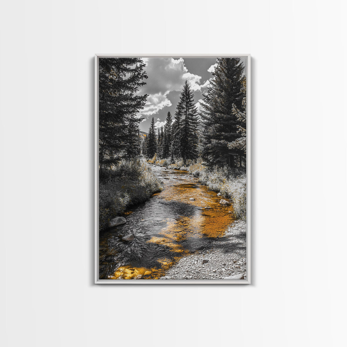 Forest Stream Autumn Glow Canvas Print