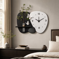 Modern Quartz Wall Clock with Integrated Display Shelf