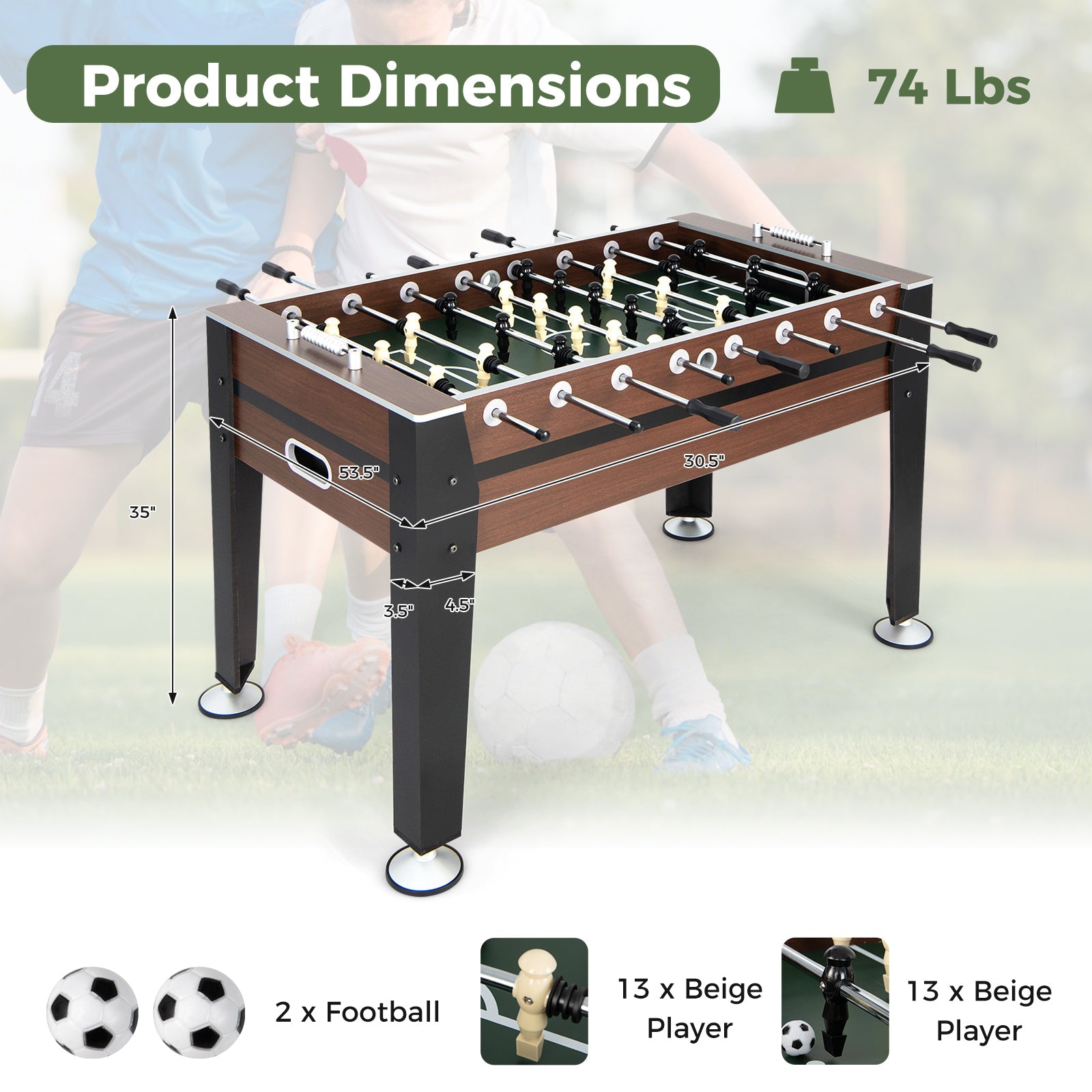 54" Indoor Competition Foosball Table