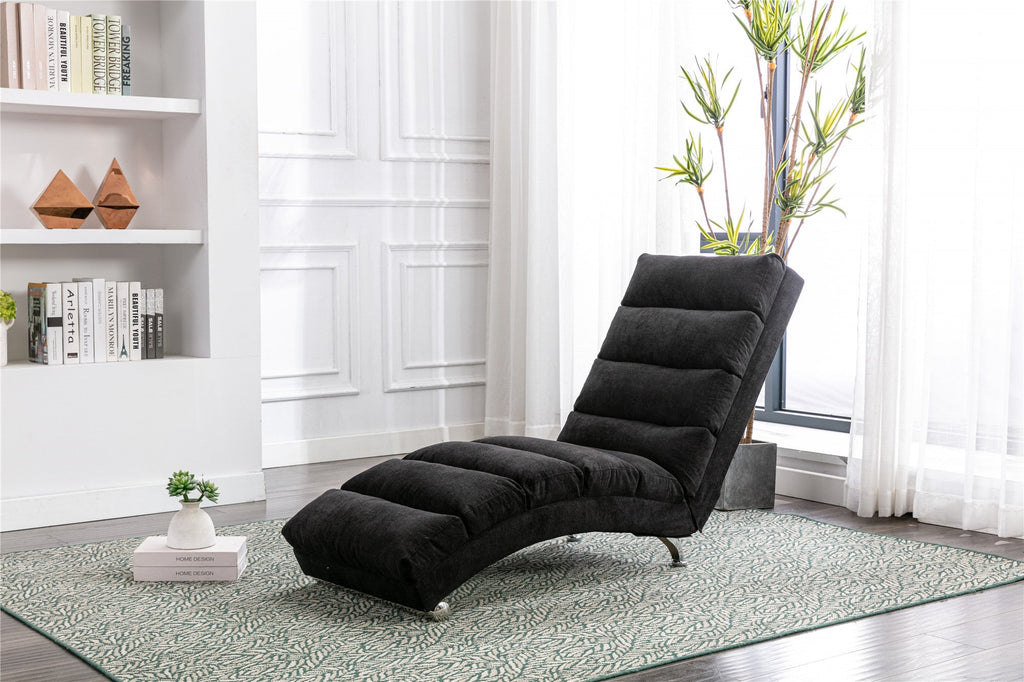 Luxury Upholstered Chaise Lounge, Vibration Relaxation, Fixed Back Recliner