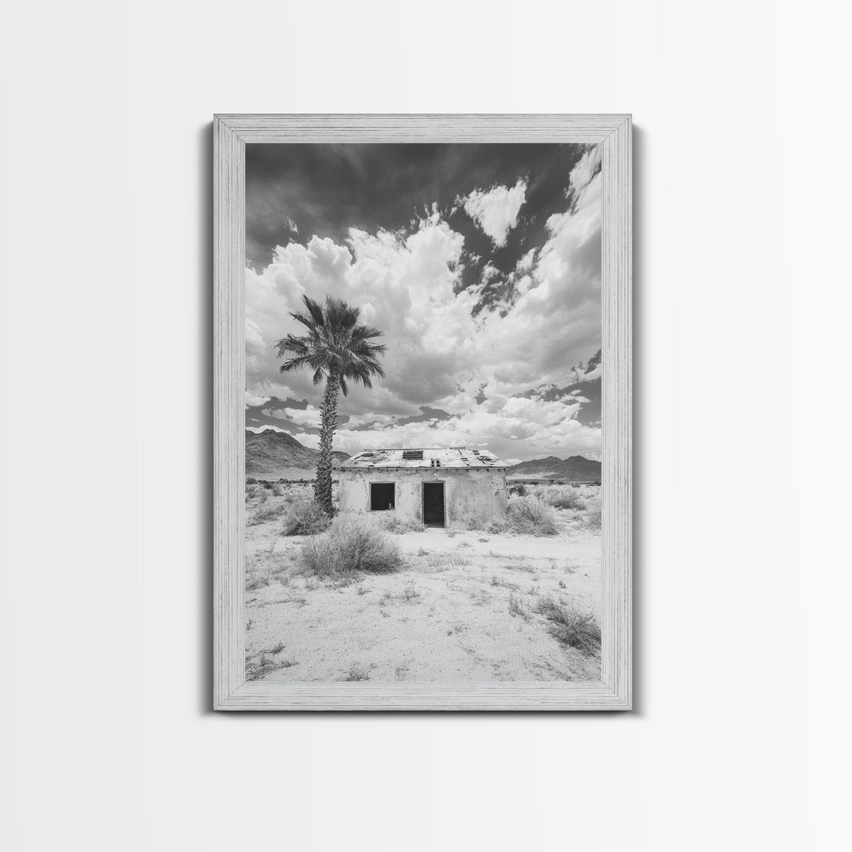 Palm Tree Desert Shack Western Minimalism Canvas Print