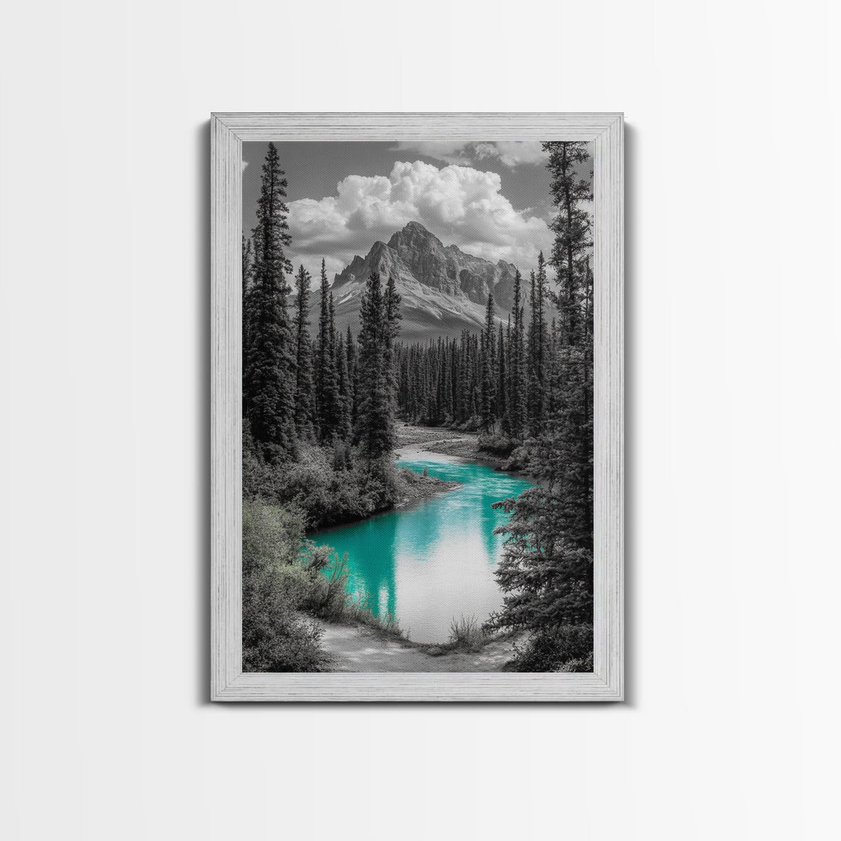 Mountain River Turquoise Stream Canvas Print