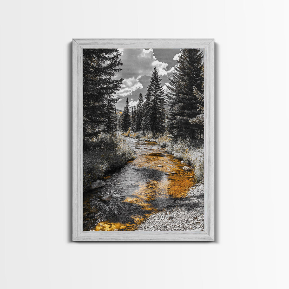 Forest Stream Autumn Glow Canvas Print