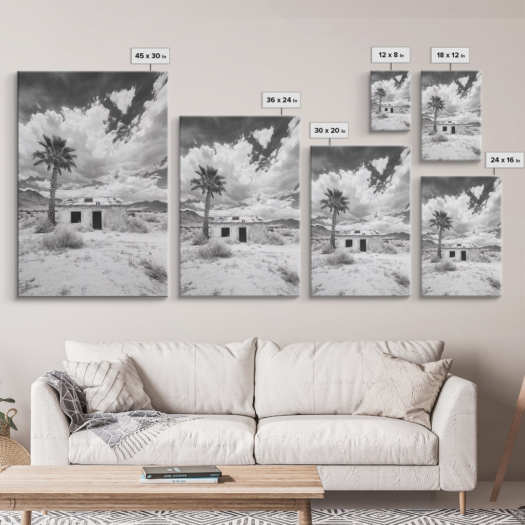 Palm Tree Desert Shack Western Minimalism Canvas Print