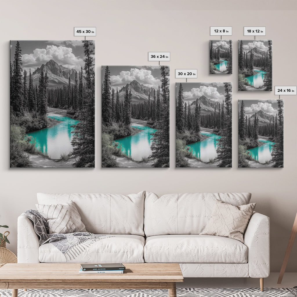 Mountain River Turquoise Stream Canvas Print