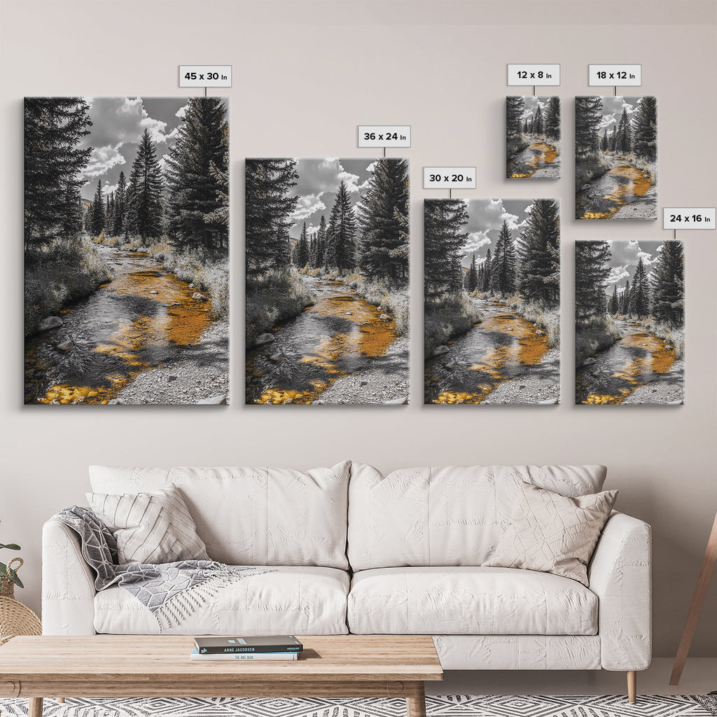 Forest Stream Autumn Glow Canvas Print