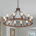 31" Farmhouse Wagon Wheel Chandelier