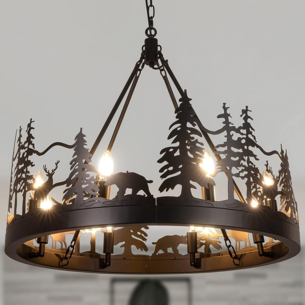 Black Forest Wagon Wheel Chandelier