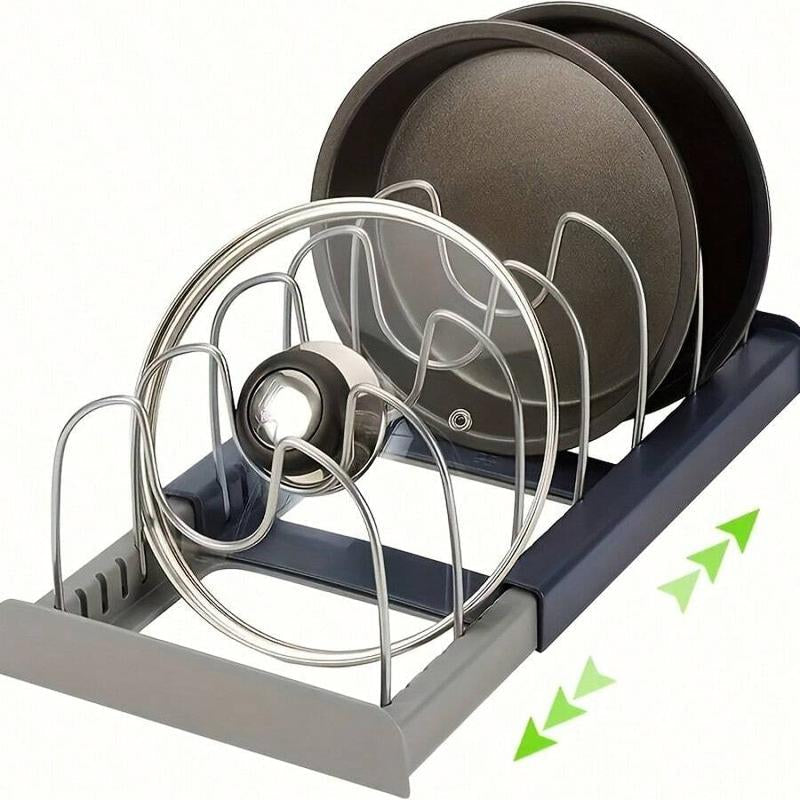 Expandable Pot & Pan Organizer Rack with Adjustable Dividers