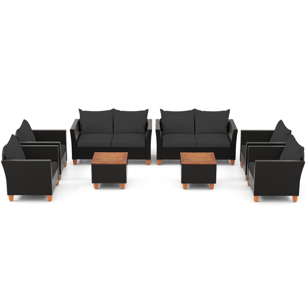 8-Piece Outdoor Conversation Set with Storage Coffee Table