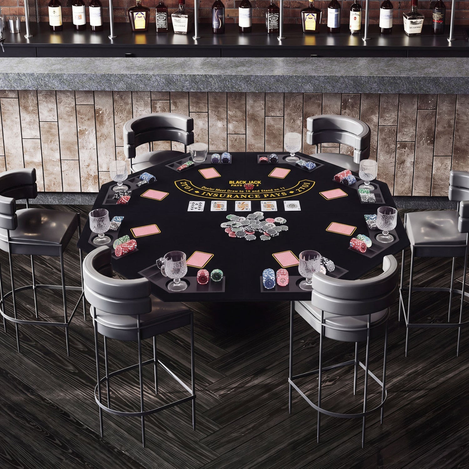 8-Player Foldable Poker Table Top with Cup Holders