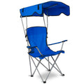 Foldable Beach Canopy Chair with Sun Protection & Cup Holder