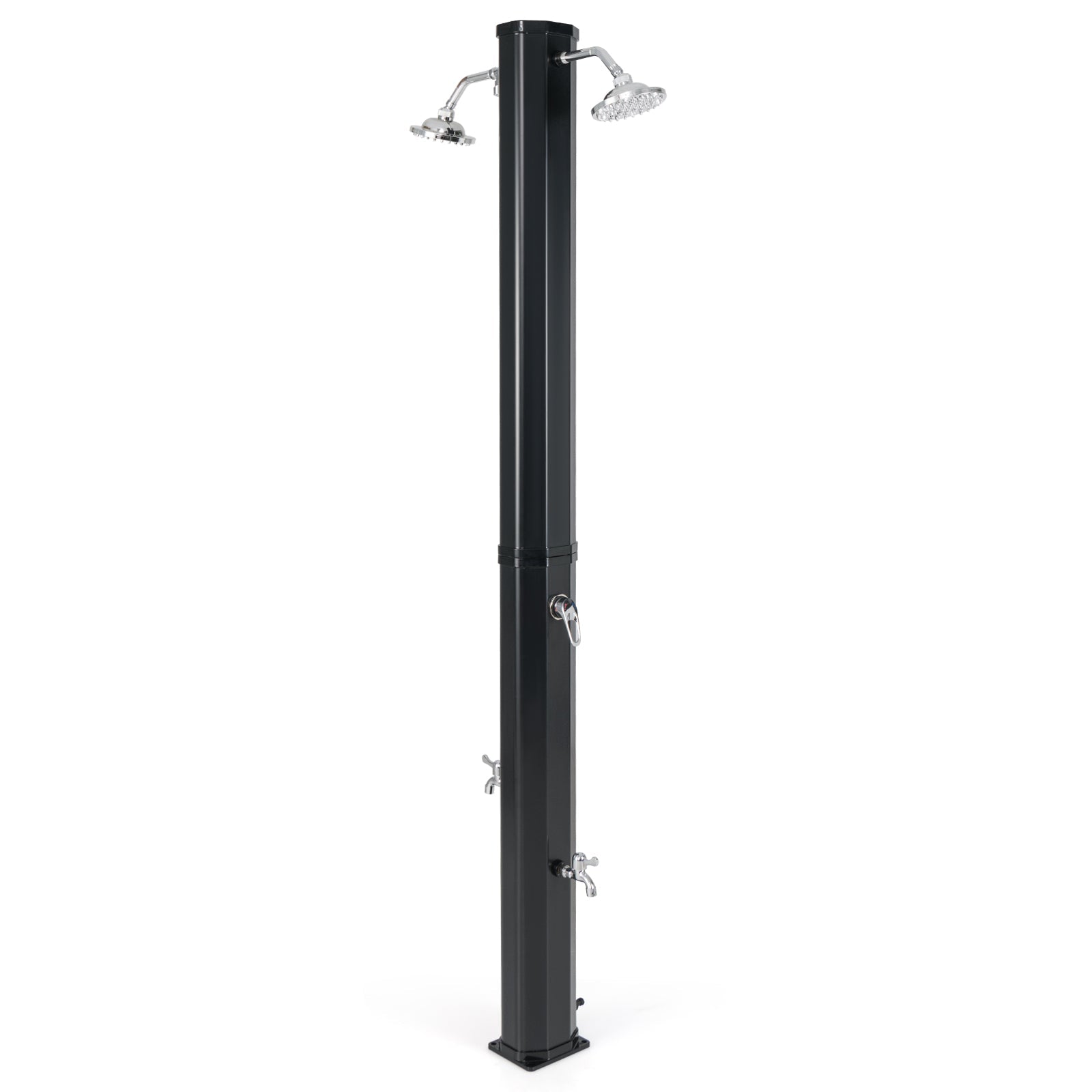 9.3 Gallon Solar Heated Outdoor Shower with Dual Shower Heads – Black