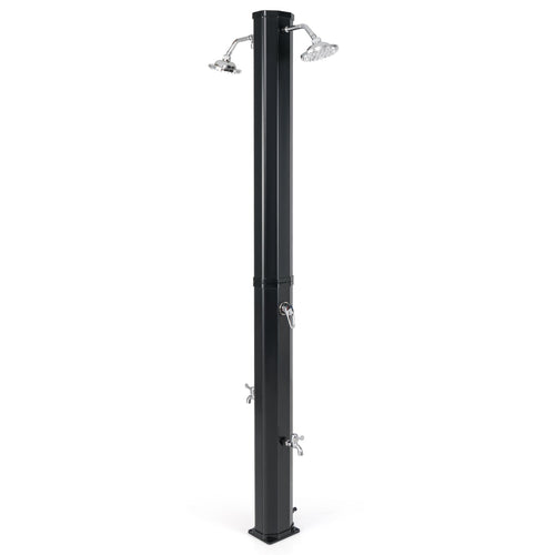 9.3 Gallon Solar Heated Outdoor Shower with Dual Shower Heads – Black