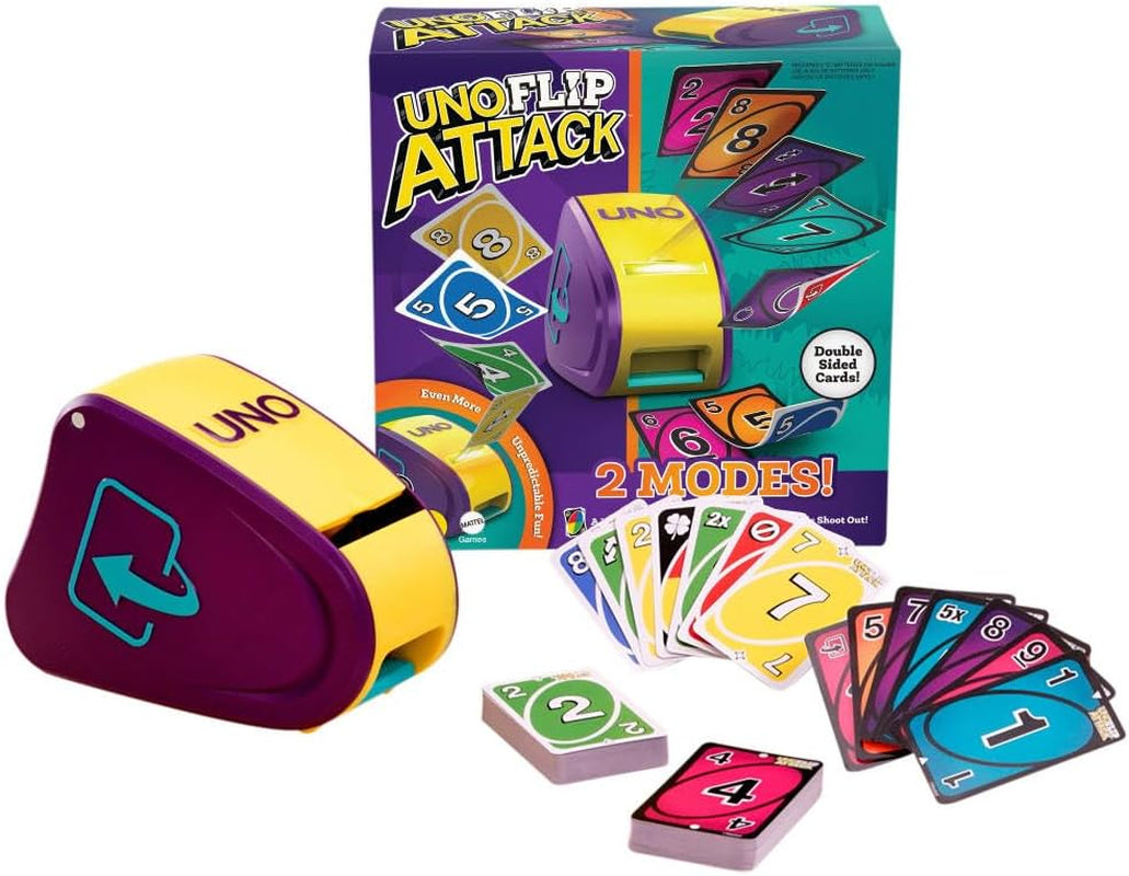 UNO Attack Mega Hit Card Game with Random-Action Launcher