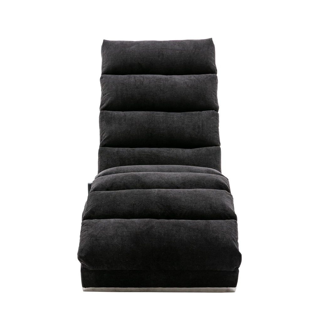 Luxury Upholstered Chaise Lounge, Vibration Relaxation, Fixed Back Recliner