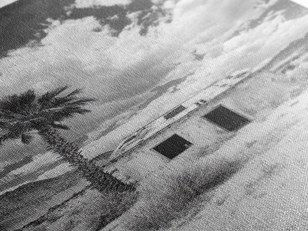 Palm Tree Desert Shack Western Minimalism Canvas Print