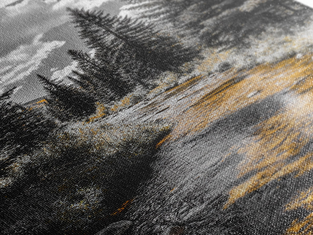 Forest Stream Autumn Glow Canvas Print
