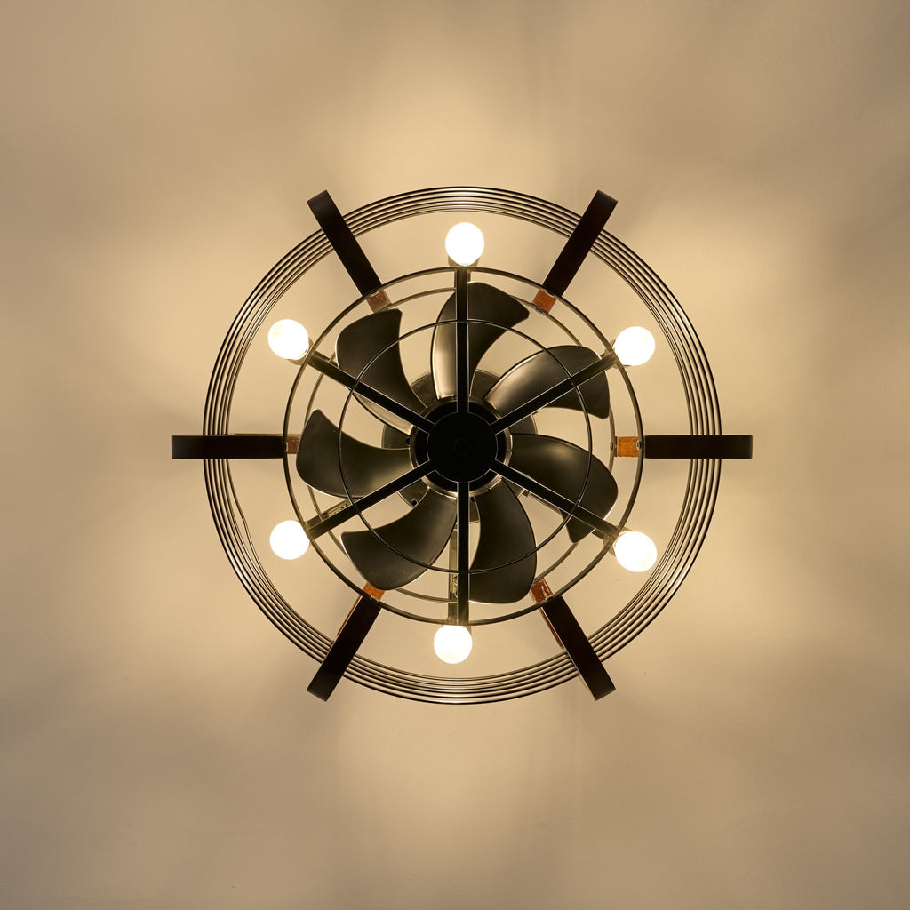 Caged Ceiling Fan with 6 LED Lights