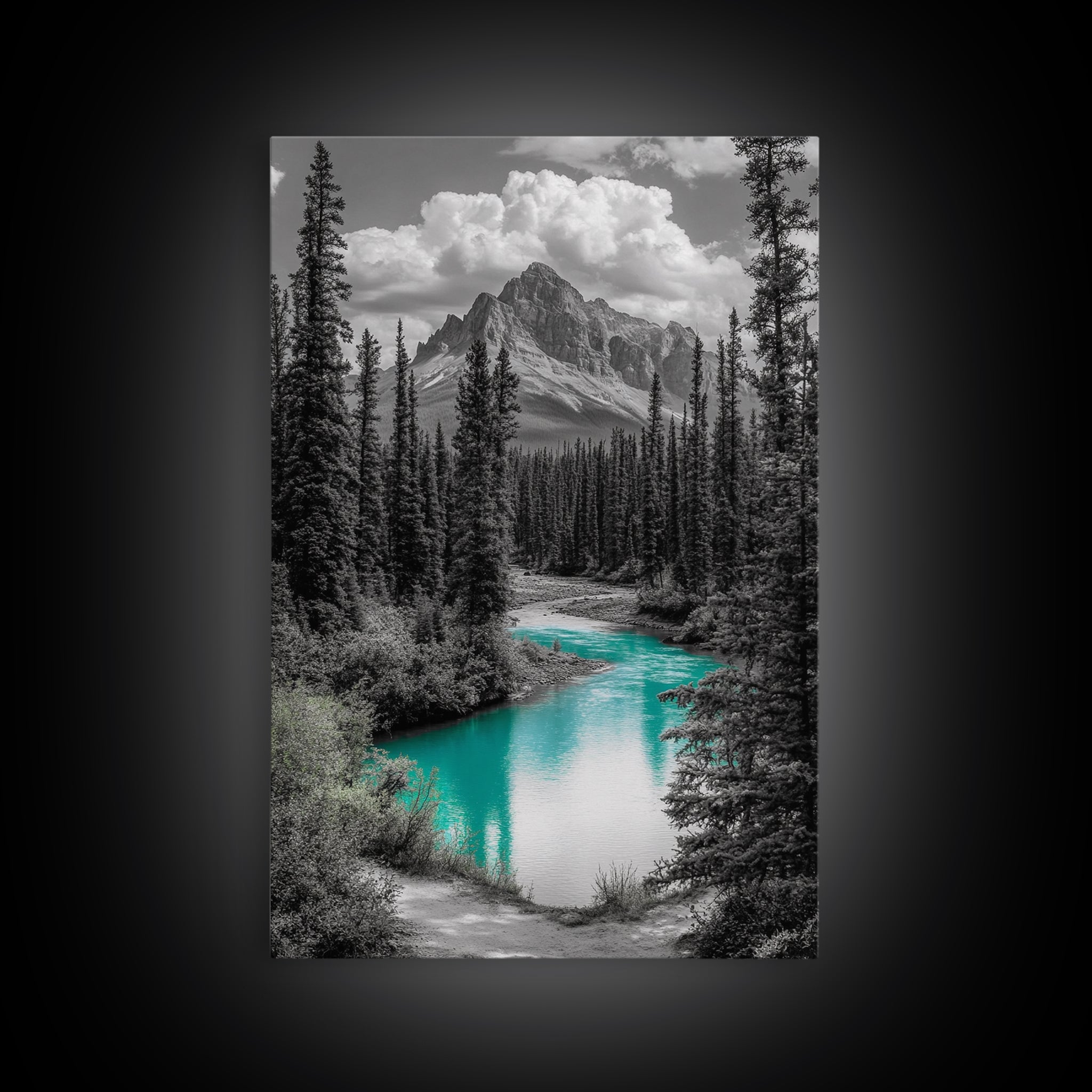 Mountain River Turquoise Stream Canvas Print