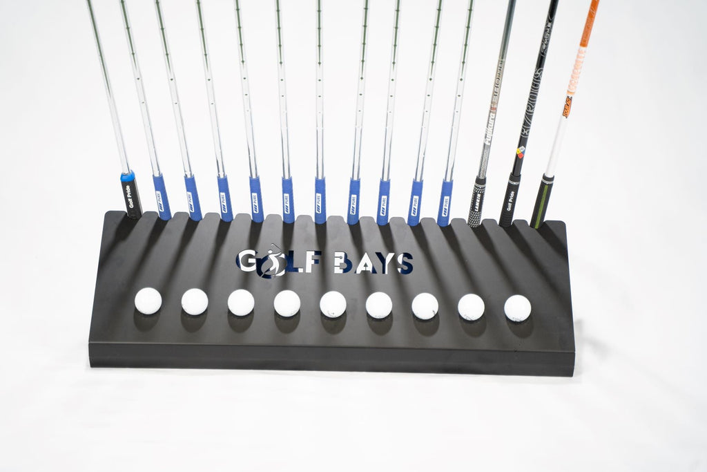 Golf Club Display Rack – Holds 14 Clubs & 9 Golf Balls | Indoor Golf Storage