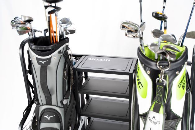 Dual Golf Bag Display & Storage Organizer