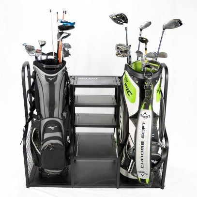 Dual Golf Bag Display & Storage Organizer